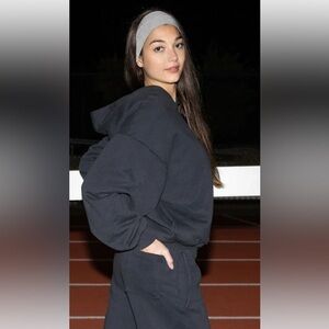 Los Angeles Apparel  6.5 oz GARMENT DYE PLUSH FLEECE HOODED PULLOVER SWEATSHIRT